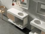 Plan vasque lavabo sur mesure : L 60 à 201 x P 40 à 51 cm, finition lisse mate, 10 couleurs au choix, Anti bactérien, résine Akrytan® teinté dans la masse, Livraison Offerte.